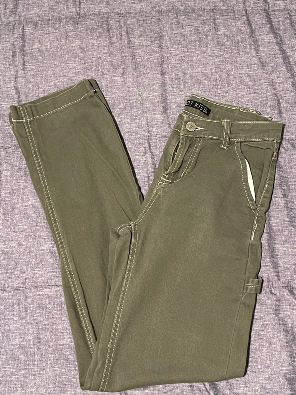 Hot Kiss Olive Mid-Rise Cargo Pants